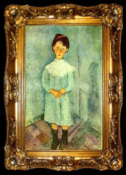 framed  Amedeo Modigliani flicka i blatt, ta009-2